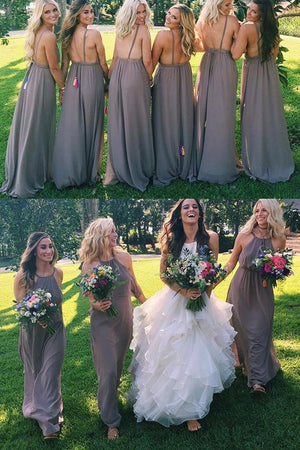 Jewel Chiffon and Ruffles Long Bridesmaid Dresses - KissProm