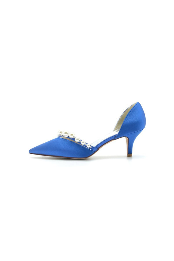 Pearl Pointed Toe Stiletto Heels - KissProm