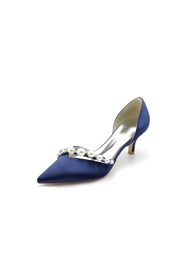 Pearl Pointed Toe Stiletto Heels - KissProm