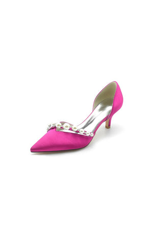 Pearl Pointed Toe Stiletto Heels - KissProm