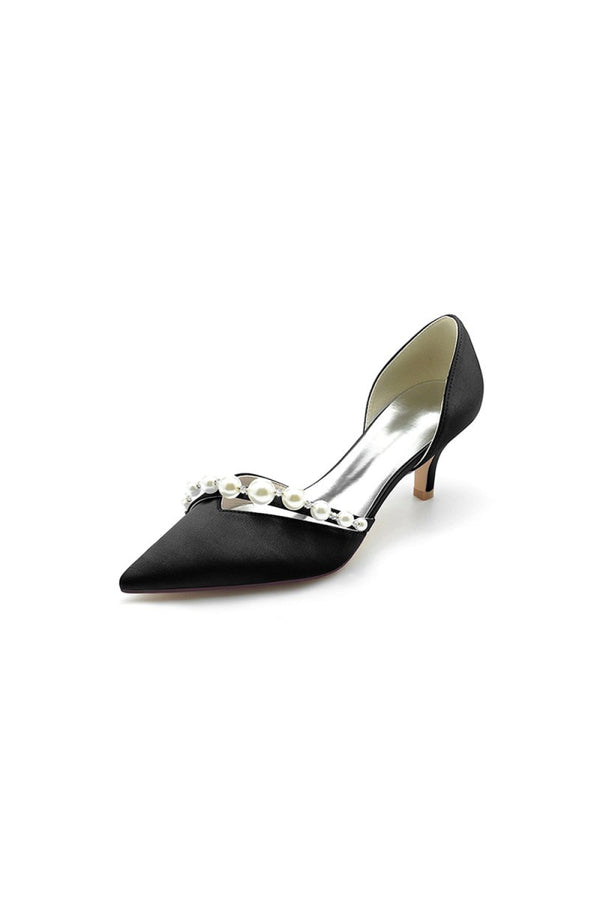Pearl Pointed Toe Stiletto Heels - KissProm