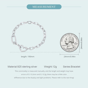 Simple Heart Chain Bracelet - KissProm
