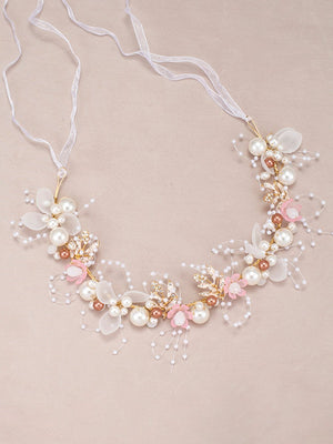 The Bride Flower Girl Leaf Pearl Headband - KissProm