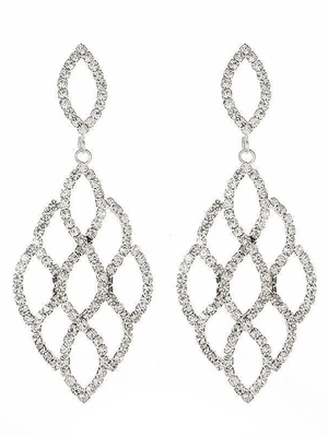 Silver Cutout Leaf Unique Earrings - KissProm