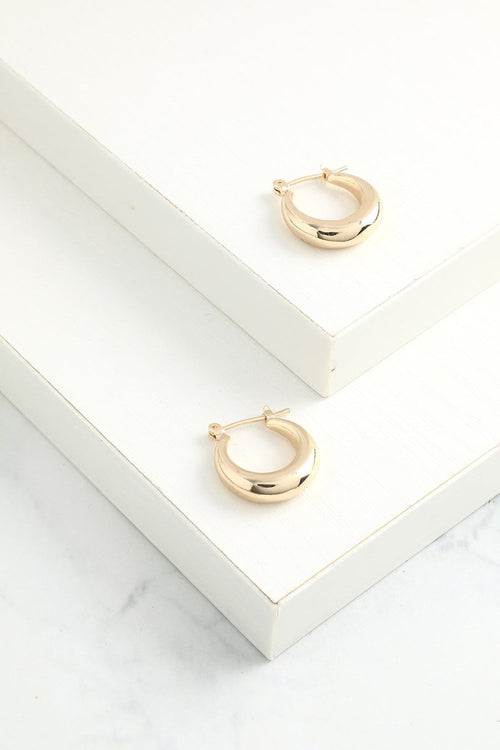 Simple Gold Circle Earrings - KissProm