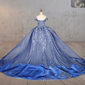 Aveline | Sweetheart A Line Off-the-shoulder Quinceanera Dresses with 3D Flower and Pearls
