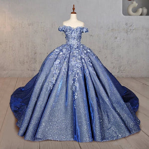 Aveline | Sweetheart A Line Off-the-shoulder Quinceanera Dresses with 3D Flower and Pearls
