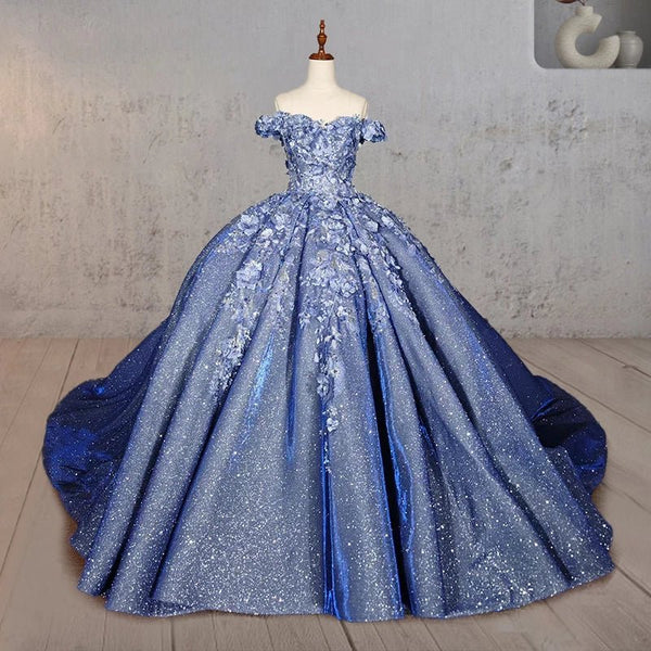 Aveline | Sweetheart A Line Off-the-shoulder Quinceanera Dresses with 3D Flower and Pearls