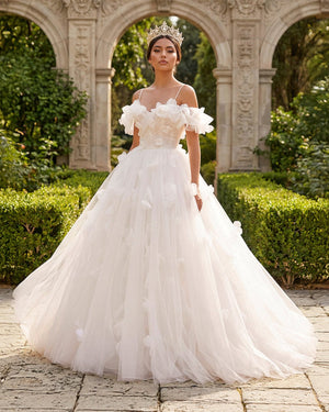 Quinceanera Dress A - Line Off Shoulder White Long Prom Dress - KissProm