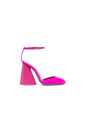 Green Ankle Strap Block Heel Sandals - KissProm