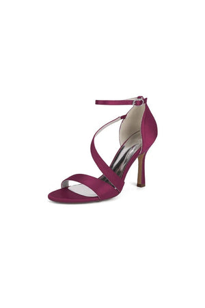 Ankle - Strap Satin Stiletto Sandals - KissProm