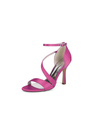 Ankle - Strap Satin Stiletto Sandals - KissProm