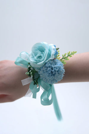 Artificial Silk Roses Bridesmaid Wrist Corsage - KissProm