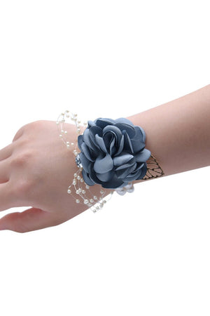 Artificial Silk Roses Wedding Bridesmaid Wrist Corsage - KissProm