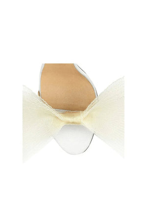 Asymmetric Bow - Embellished Satin High Heel Sandals - KissProm