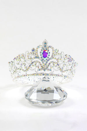 Baroque Silver Colorful Crystal Crown - KissProm