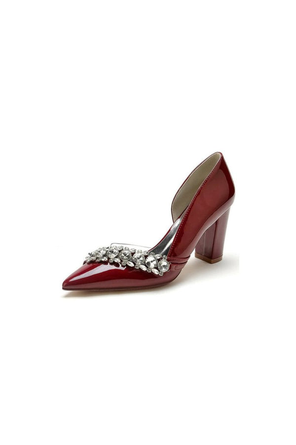 Black High Heels with Crystal Embellishments - KissProm
