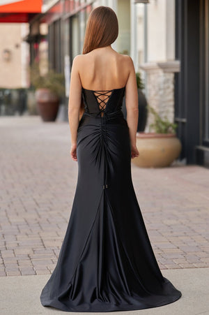 Sweetheart Satin Mermaid Long Prom Dress – Prom Dress by KissProm | Available at KissProm