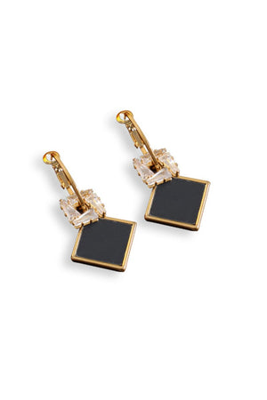 Black White Earrings Dangle Drop - KissProm