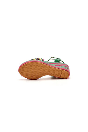 Bohemian Open Toe Platform Sandals Woven Straw Wedges - KissProm
