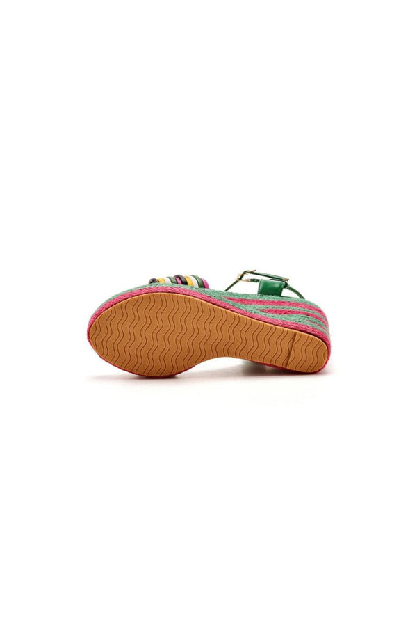Bohemian Open Toe Platform Sandals Woven Straw Wedges - KissProm