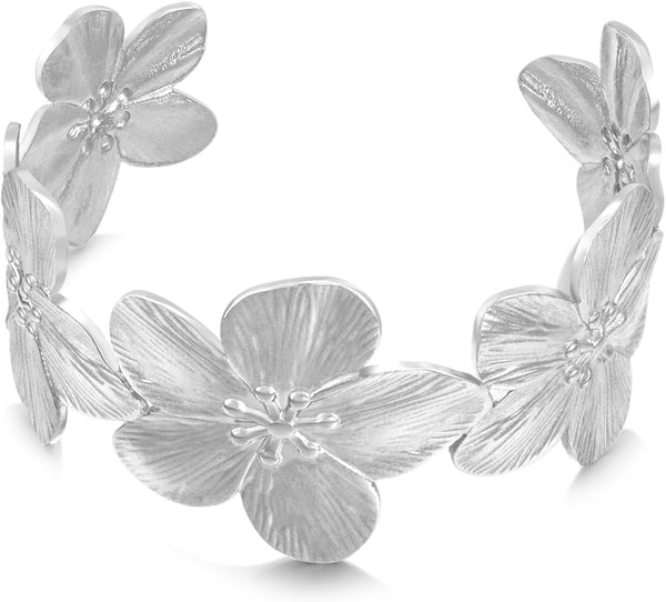 Boho Floral Chunky Wide Open Bracelets