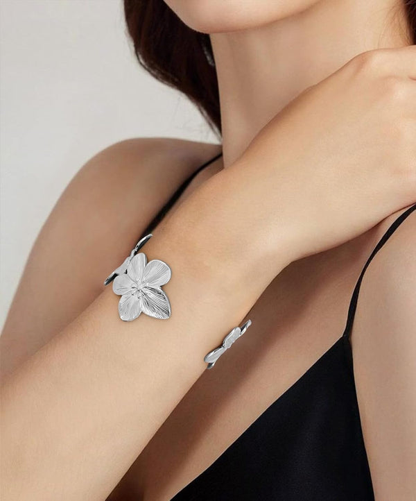 Boho Floral Chunky Wide Open Bracelets