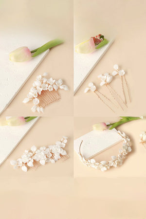 Bridal Leaf Hair Comb Set - KissProm