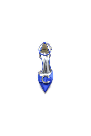 Buckle Strap Pointed Toe High Heels - KissProm