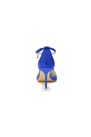 Buckle Strap Pointed Toe High Heels - KissProm