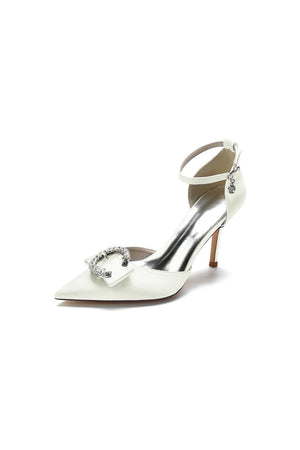 Buckle Strap Pointed Toe High Heels - KissProm