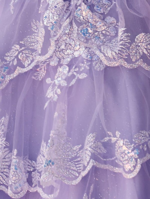 Cassiope | Lavender - A Line V Neck Sequins Short Homcoming Dresses With Appliques