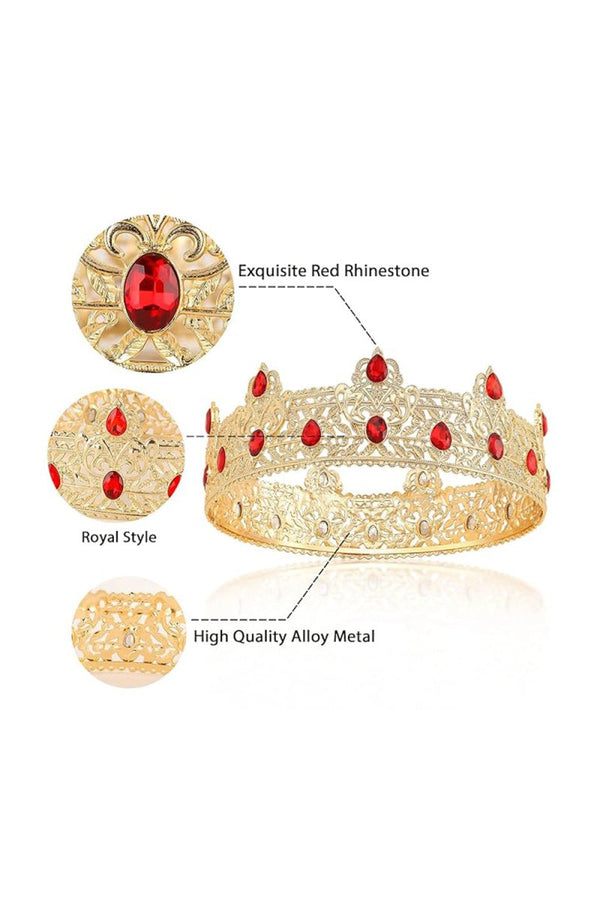 Champagne Rhinestone Birthday Crown for Men - KissProm