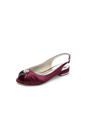 Open Toe Flats with Bow Cocktail - KissProm