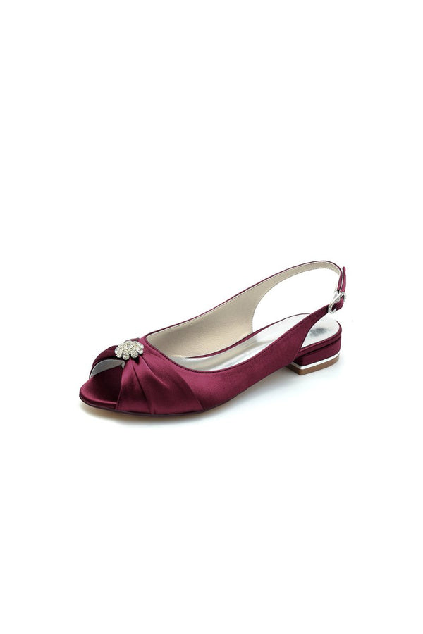 Open Toe Flats with Bow Cocktail - KissProm