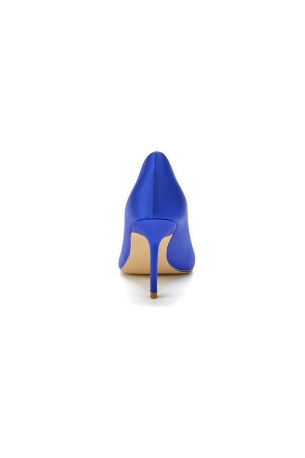 Cocktail Pointed Toe Crystal Satin High Heels - KissProm