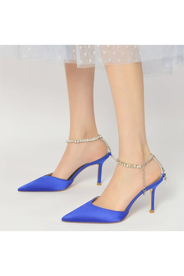 Cocktail Pointed Toe Crystal Strap High Heels – Shoes by KissProm | Available at KissProm