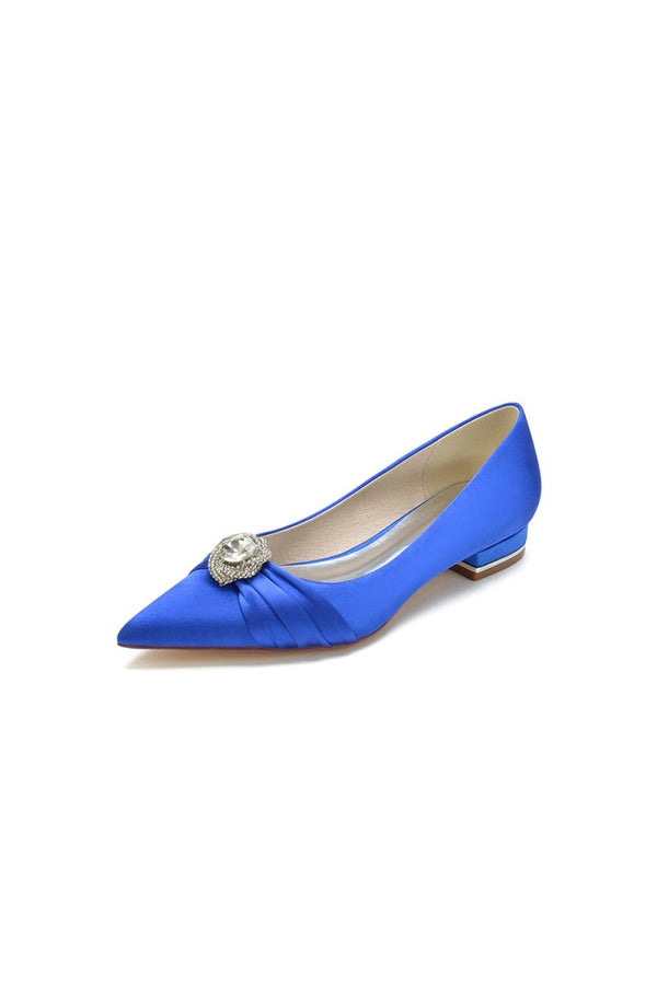Cocktail Pointed Toe Flats With Crystal - KissProm