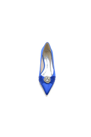 Cocktail Pointed Toe Flats With Crystal - KissProm