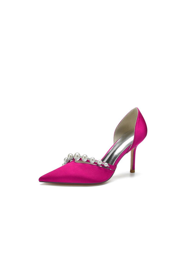 Cocktail Pointed Toe Pearl Heels - KissProm