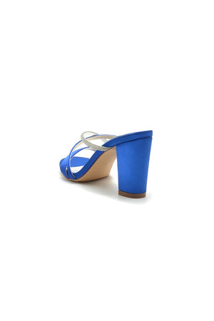 Cross Strap Open Toe High Heels With Rhinestone - KissProm