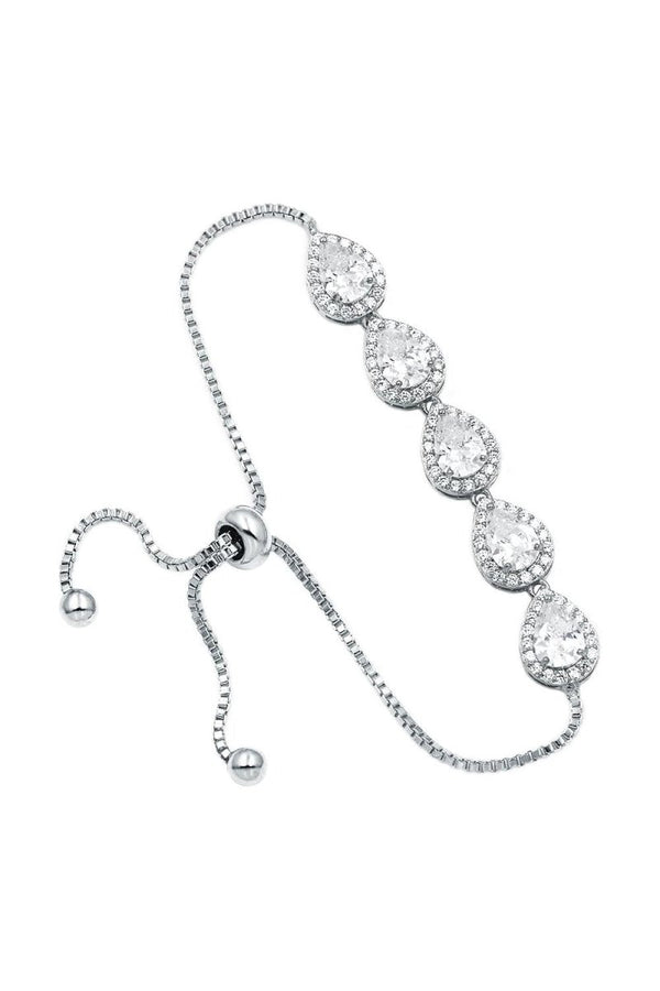 Crystal Silver Teardrop Bracelets - KissProm