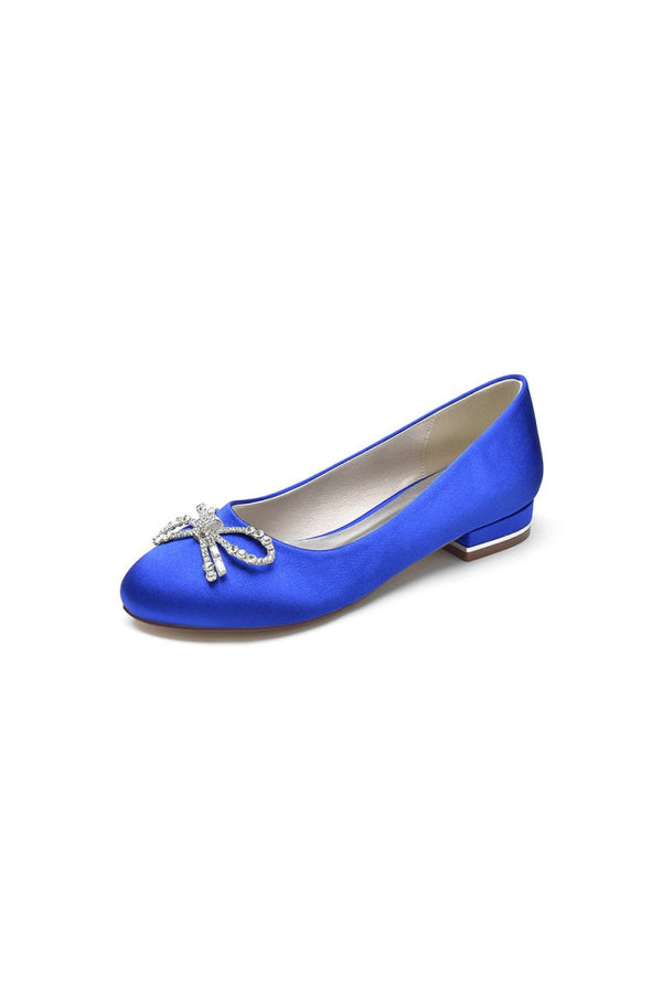 Crystal Bow Round Toe Flats - KissProm