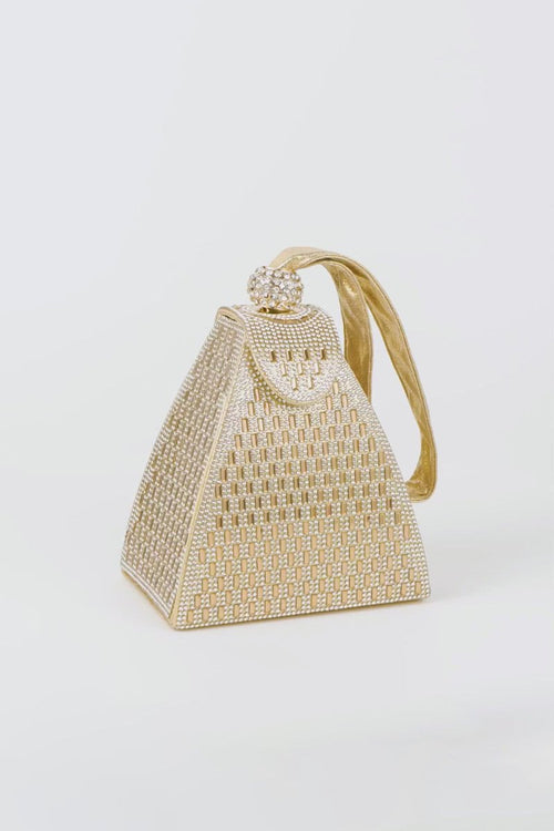 Crystal Gold Pyramid Handbag - KissProm