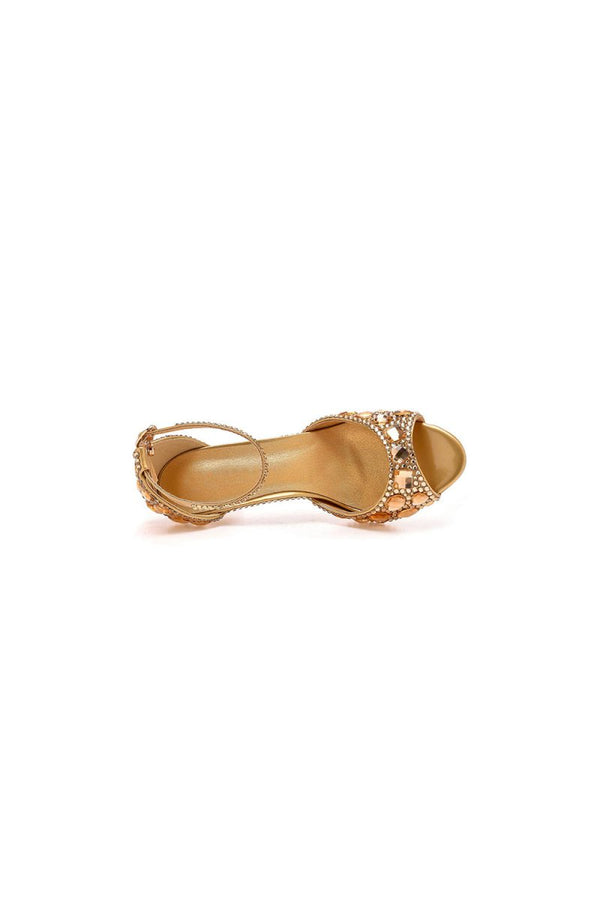 Crystal Rhinestone Peep Toe High Heels Ankle Strap Sandals – Shoes by KissProm | Available at KissProm