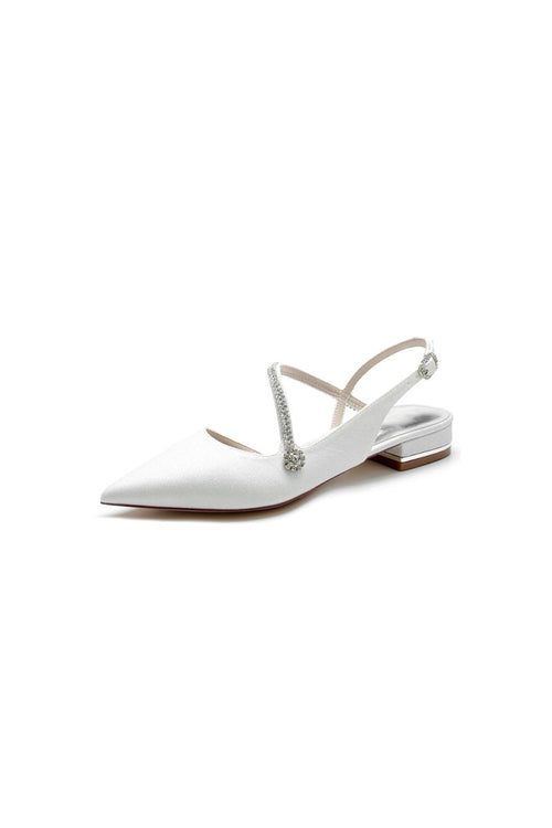 Crystal Slingback Sequin Pointed Toe Flats - KissProm