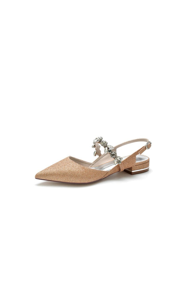 Crystal Strap Pointed Toe Low Heels – Shoes by KissProm | Available at KissProm