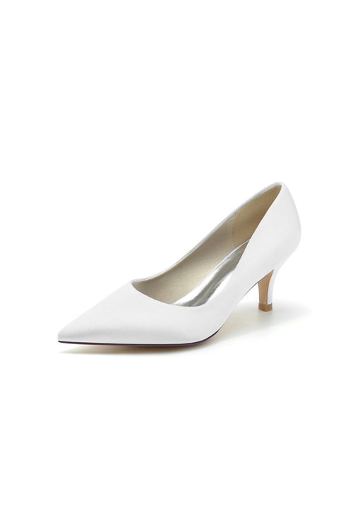 Simple Pointed Toe Kitten Heels - KissProm