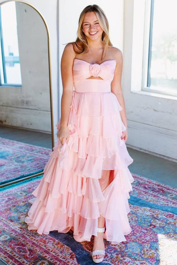 A-Line Sweetheart Layered Chiffon Sleeveless Formal Prom Dress – Prom Dresses by KissProm | Available at KissProm
