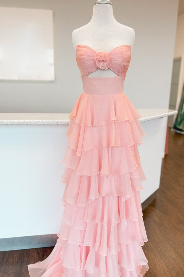 A-Line Sweetheart Layered Chiffon Sleeveless Formal Prom Dress – Prom Dresses by KissProm | Available at KissProm